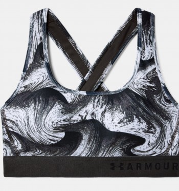 armour mid crossback printed bra