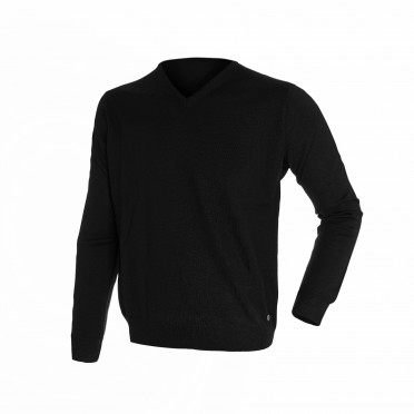 m-maglia collo/v ml nero