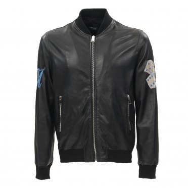m leather jacket black