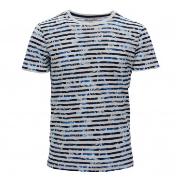 s/s tropical stripe white