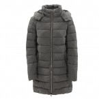w-hooded padded longline  jacket