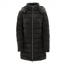 w-hooded padded longline  jacket