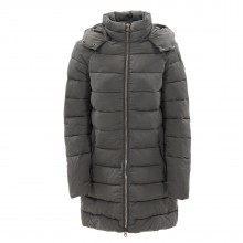 w-hooded padded longline  jacket
